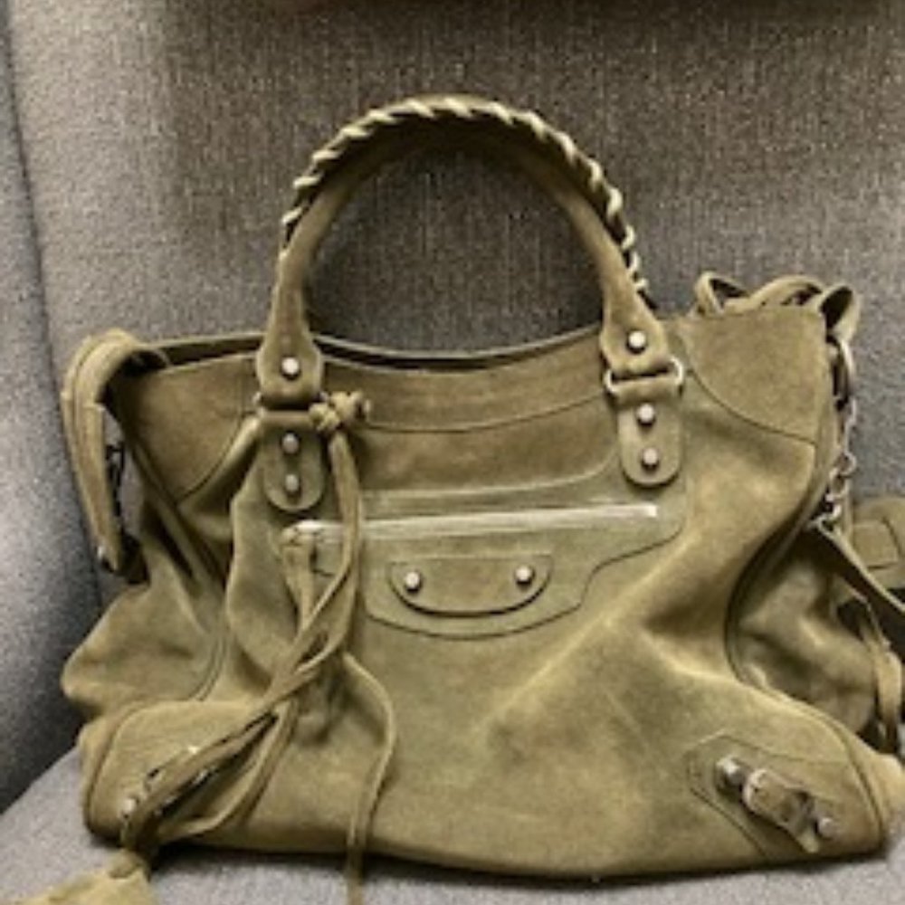 🌿 Authentic Balenciaga Velo Suede Handbag